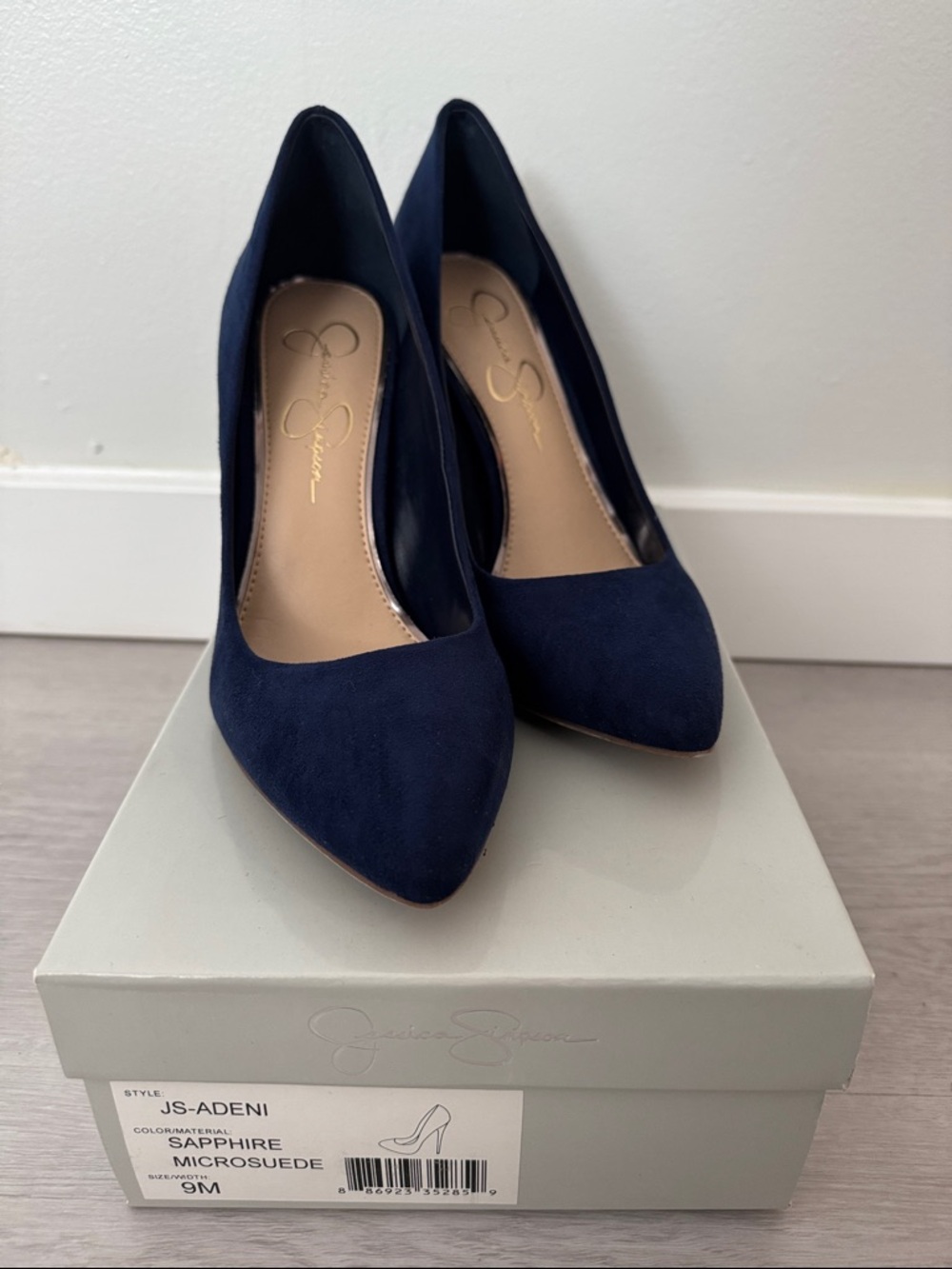 Jessica Simpson Adeni Navy Pointed-Toe Microsuede Pumps